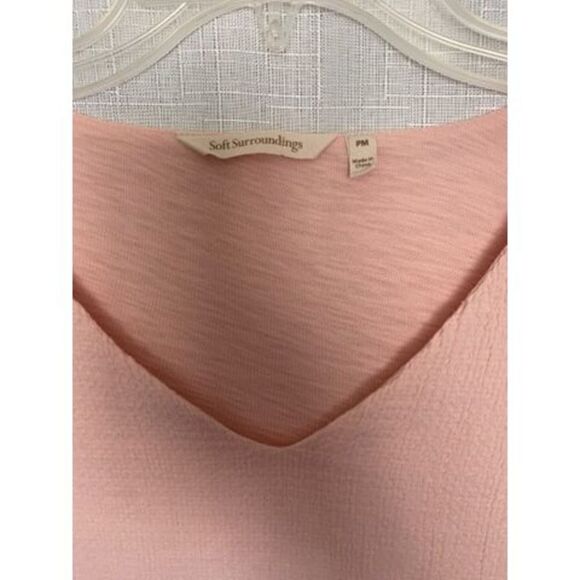 Soft Surroundings Pink Tee Tunic Top Mixed Media Gauze Asymmetrical Style Blus - Picture 7 of 7